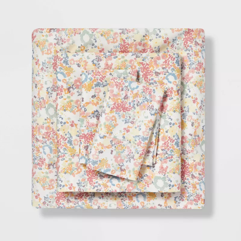 Full 400 Thread Count Printed Performance Sheet Set Ditsy Rose Floral - Threshold™ | Target