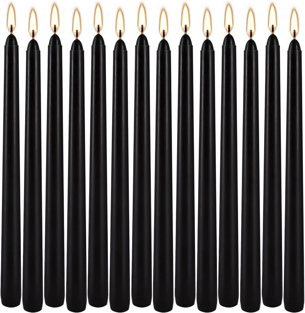 14 Pack Black Taper Candle,Unscented,Dripless and Smokeless,7.5 Hours Clean Burning, for Wedding ... | Amazon (CA)