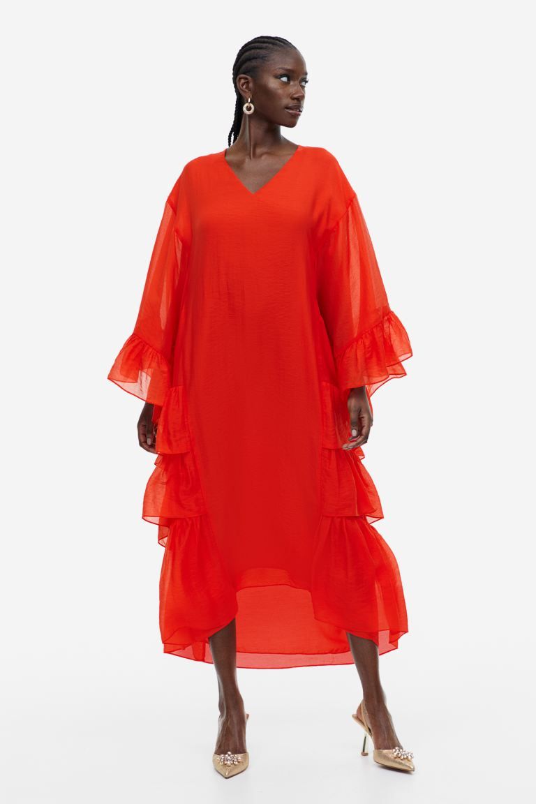 Flounce-trimmed Kaftan Dress | H&M (US + CA)