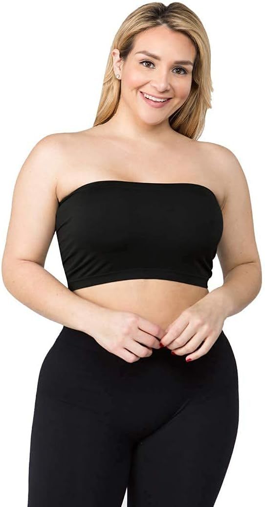 Women's Sexy Crop Top Sleeveless Stretchy Solid Casual Strapless Summer Tube Top | Amazon (US)