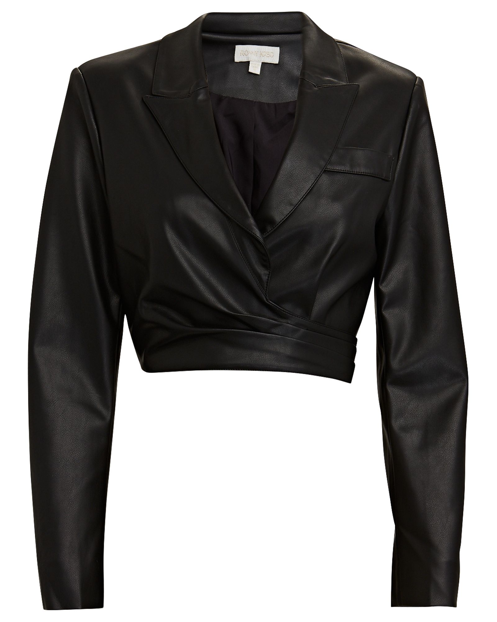 Lilo Vegan Leather Wrap Blazer | INTERMIX