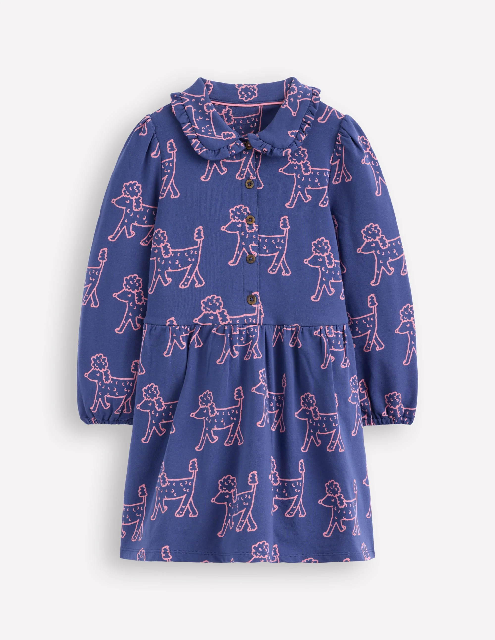 Cosy Jersey Shirt Dress-Starboard Blue Poodles | Boden (US)