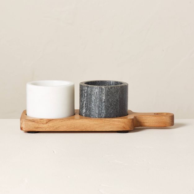 Salt & Pepper Marble Pinch Pot Set Gray/White - Hearth & Hand™ with Magnolia | Target