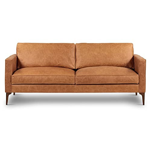 POLY & BARK Mateo Leather Sofa 82" in Full-Grain Pure-Aniline Italian Tanned Leather in Cognac Tan | Amazon (US)