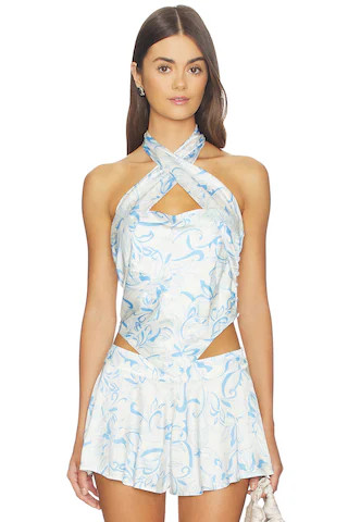 Lovers and Friends Alana Top in Blue Floral Print from Revolve.com | Revolve Clothing (Global)