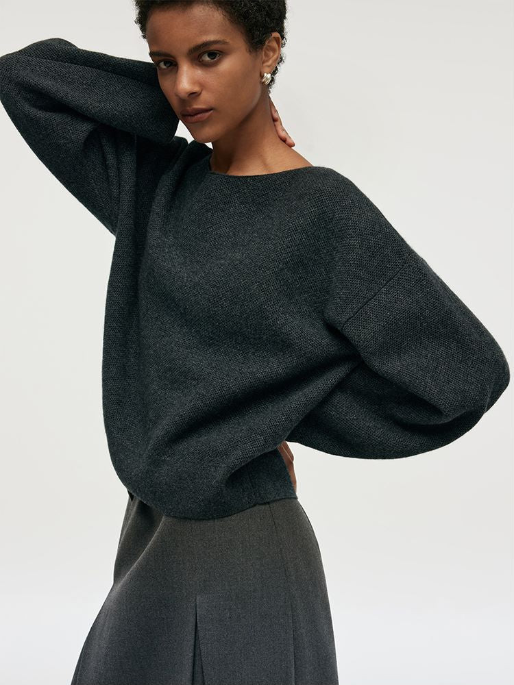 Suéter de mujer de cashmere con hombros caídos | GOELIA