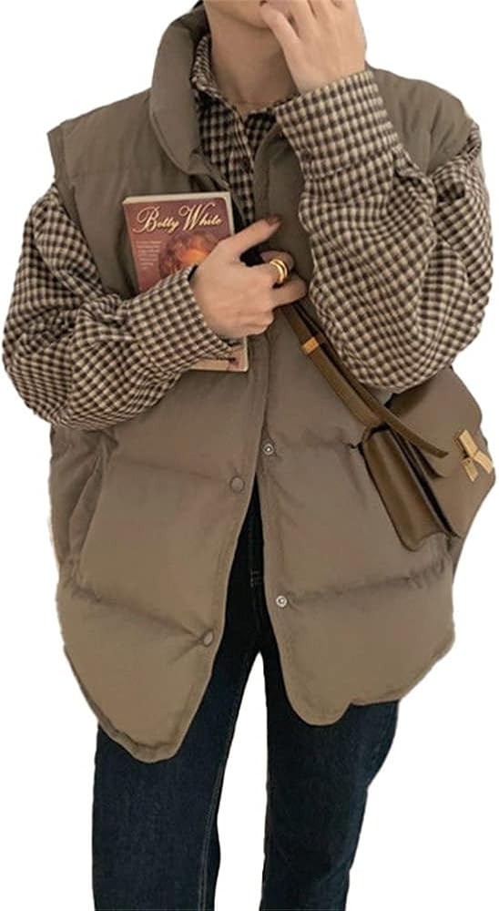 KEOMUD Womens Stand Collar Sleeveless Winter Warm Padded Puffer Vest Outerwear | Amazon (US)