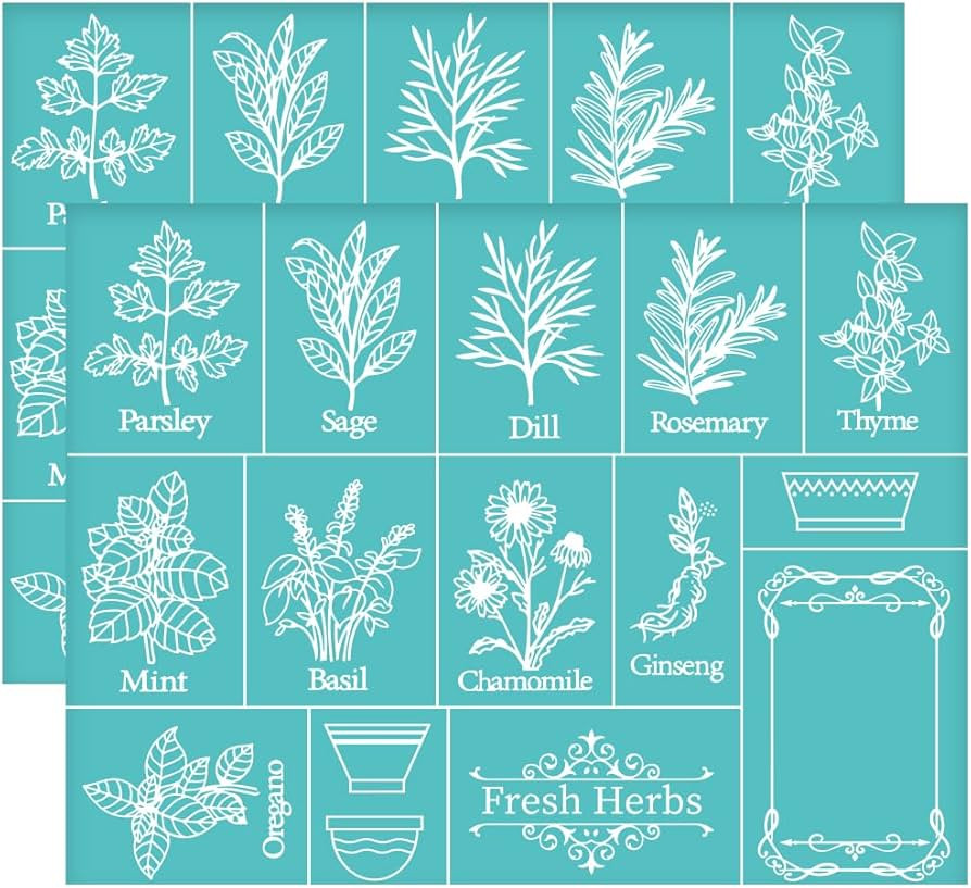 OLYCRAFT 11x8.6 Inch 2Pcs Self-Adhesive Silk Screen Printing Stencil Plants Pattern Mesh Transfer... | Amazon (US)