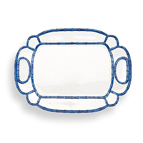 Two's Company Blue Bamboo Touch Platter, 20"x14.5" | Amazon (US)