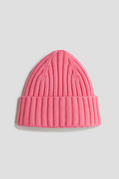H & M - Wide-Rib Beanie - Pink | H&M (US + CA)