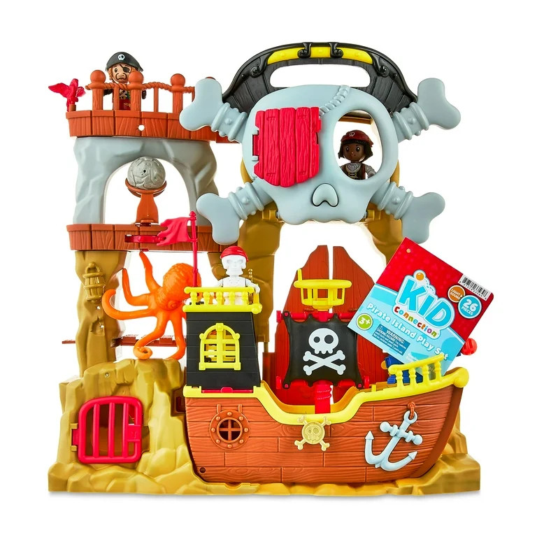 Kid Connection Pirate Island Playset, 26 Pieces, Toddler Toys | Walmart (US)
