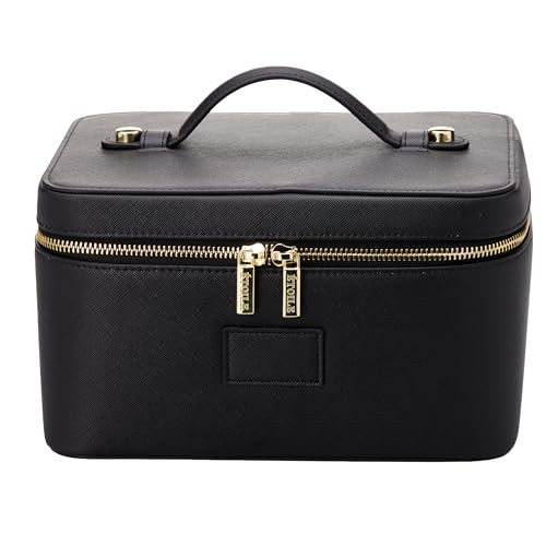 ETOILE - Vanity Case Black - Stylish Travel Makeup Bag Organizer with Dividers | Amazon (US)