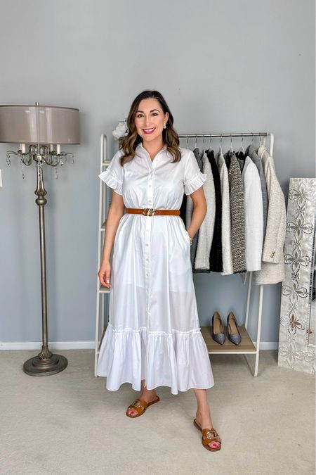 Vacation outfit 🤍

White button-up maxi dress size xs, fits oversized (can size down)
Tan sandals (linked similar)

White dress 
Summer dress 
Summer outfit 
Spring outfit 



#LTKtravel #LTKstyletip #LTKSeasonal