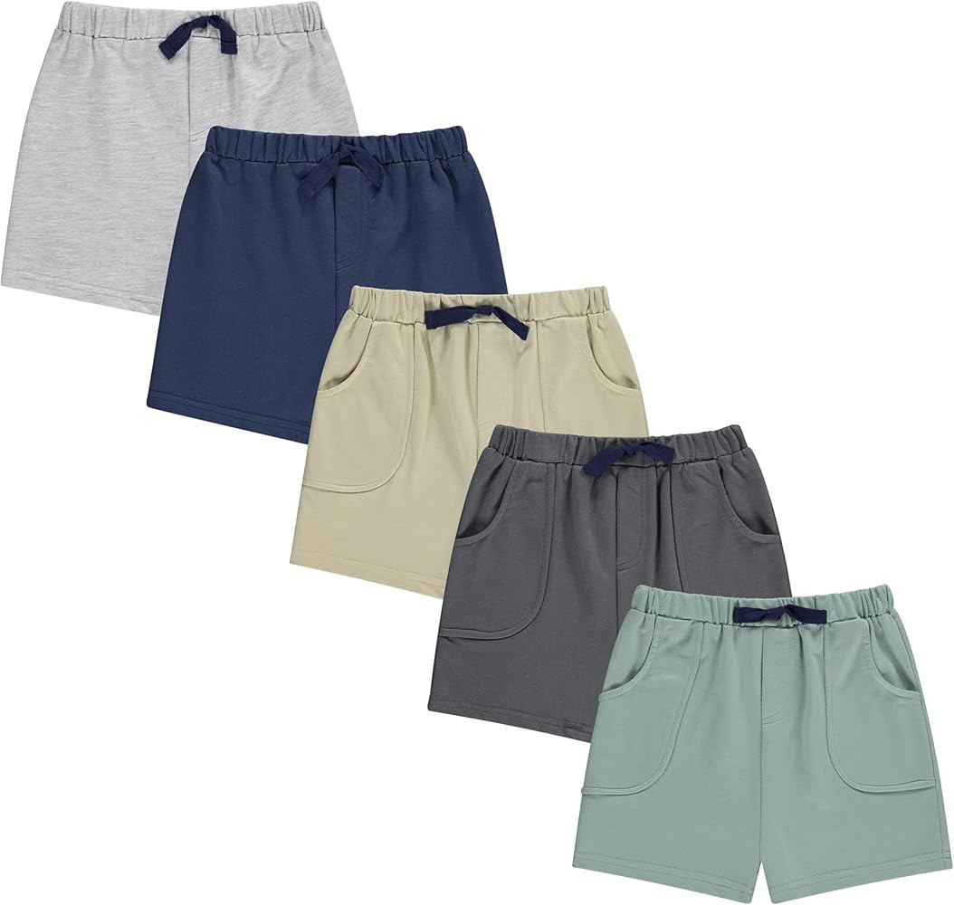 Cudlie 5-Pack Boys Baby & Toddler Shorts - Soft, Durable Play Shorts for Boys, Sizes 12 Months to... | Amazon (US)