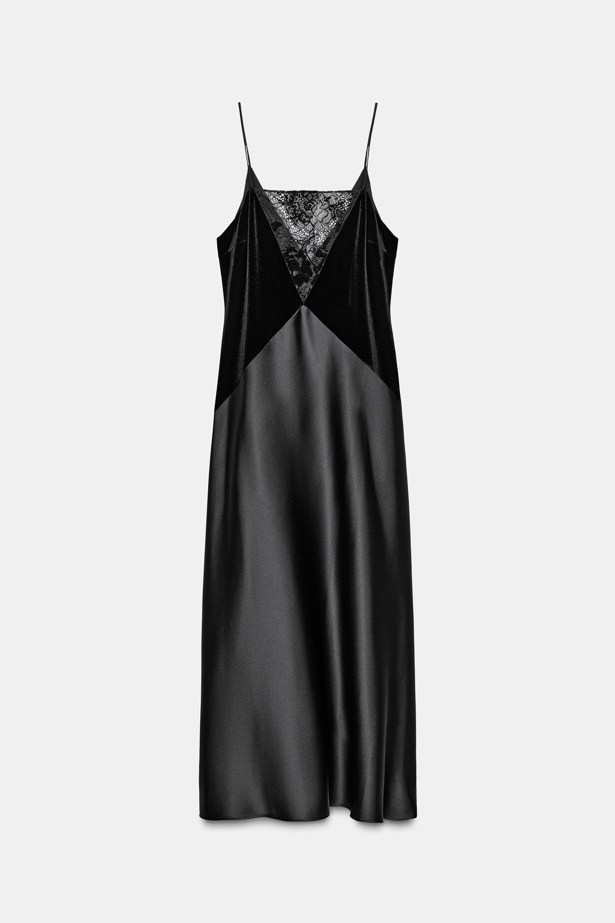 CONTRASTING SATIN MIDI DRESS | Zara UK