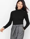 Snap Detail Funnel Neck Pullover | Talbots