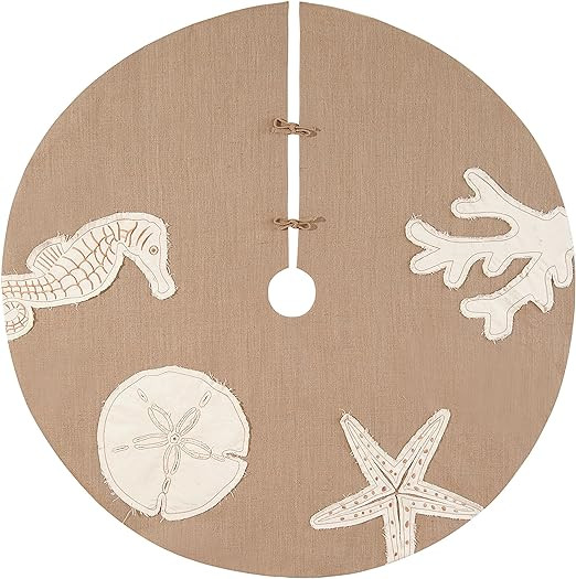 C&F Home Merry Coastmas Tree Skirt 54 Inch Tree Skirt Tan | Amazon (US)