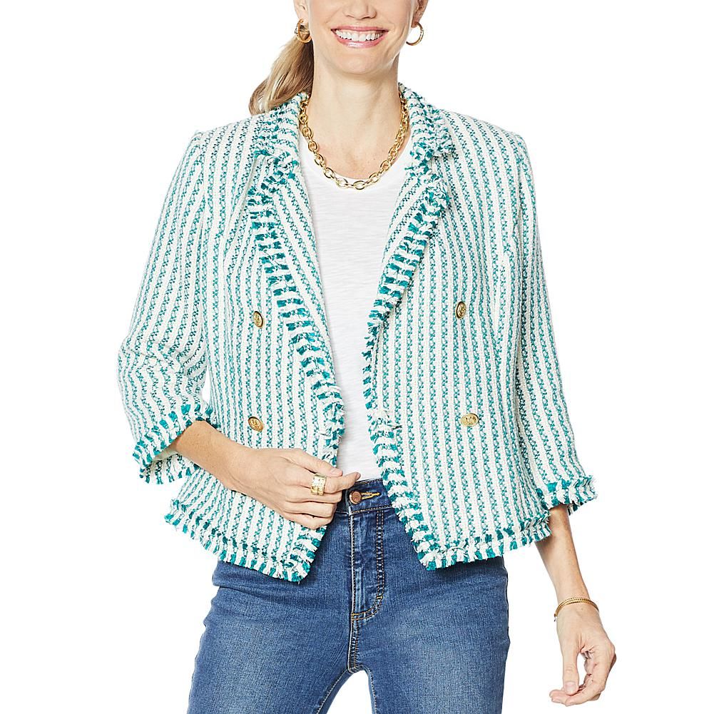 G by Giuliana Stripe Tweed Blazer | HSN