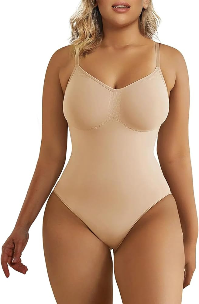 SHAPERX Women's Shapewear Bodysuit Tummy Control Body Shaper Seamless Sculpting Snatched Waist Bo... | Amazon (US)