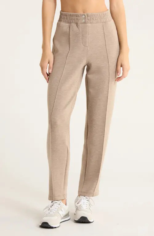 SPANX® Brushed AirEssentials® Slim Straight Leg Pants in Birch Heather at Nordstrom, Size X-Small | Nordstrom