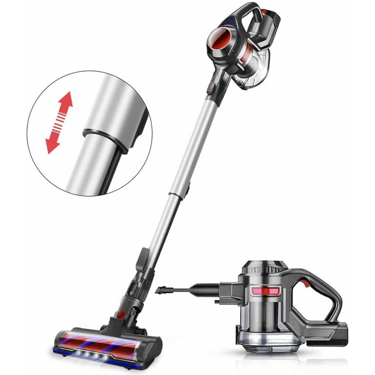 MOOSOO XL-618A Cordless Vacuum 4 in 1 Stick Vacuum Cleaner for Carpet Hard Floor, Red | Walmart (US)