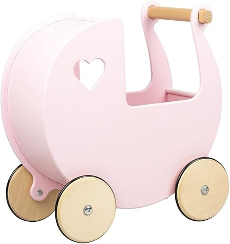 Moover® Wooden Doll's Pram, Pink (MOOV-880220) | Amazon (US)
