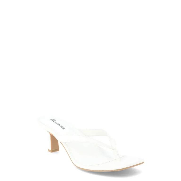 No Boundaries Women's Kitten Heel Thong Sandal | Walmart (US)