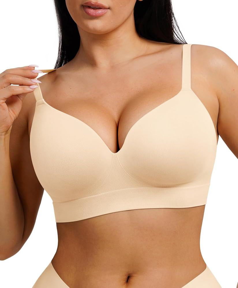 FeelinGirl Wireless Supportive Bra for Women, Seamless Comfort Bralettes No Underwire Full Covera... | Amazon (US)