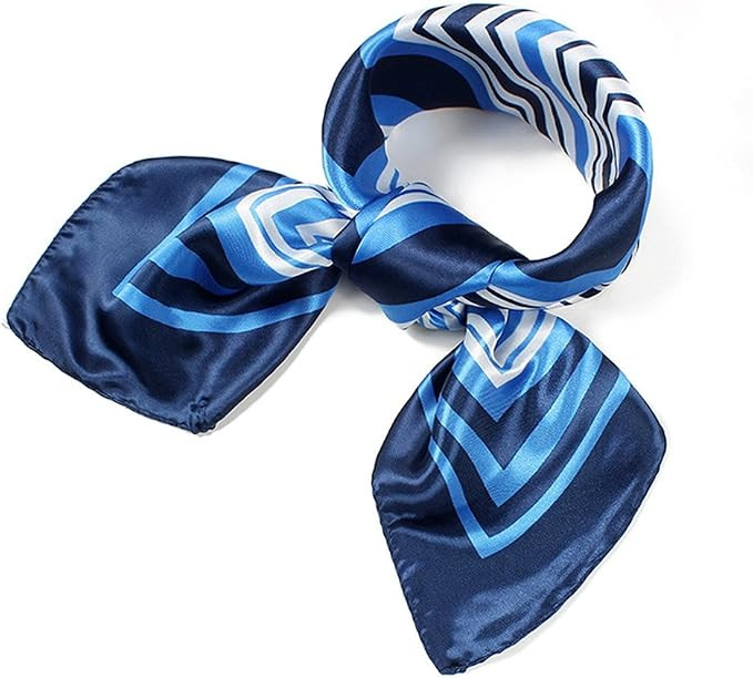 QBSM Womens 23.6 inch Satin Silk Feeling Formal Square Neck Scarf Head Hair Wraps Kerchief | Amazon (US)