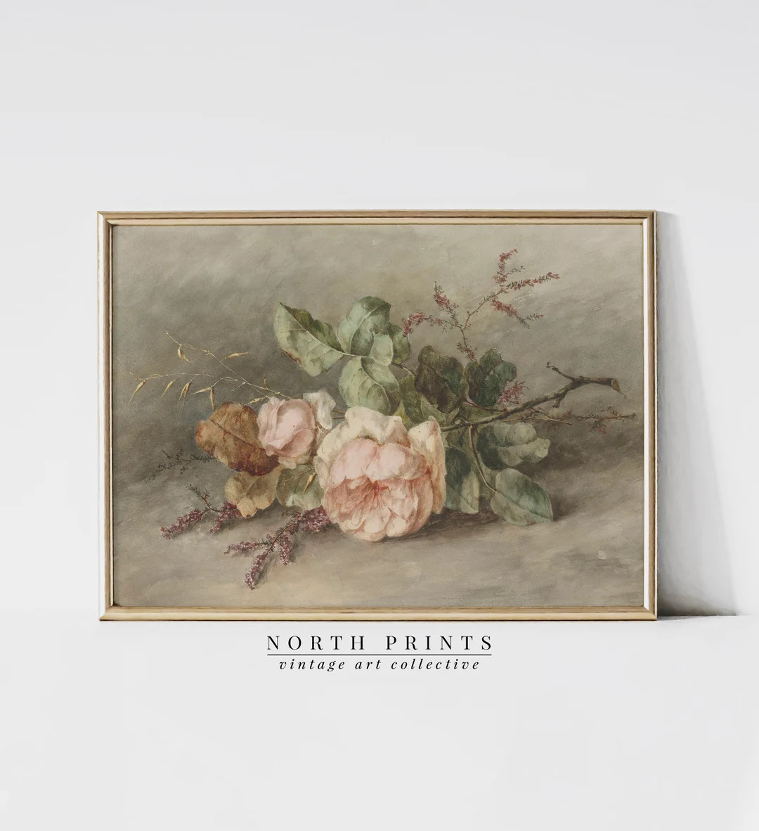 Still Life Flower Painting Vintage Pink Botanical Print PRINTABLE Wall Art 65 (Download Now) - Et... | Etsy (US)