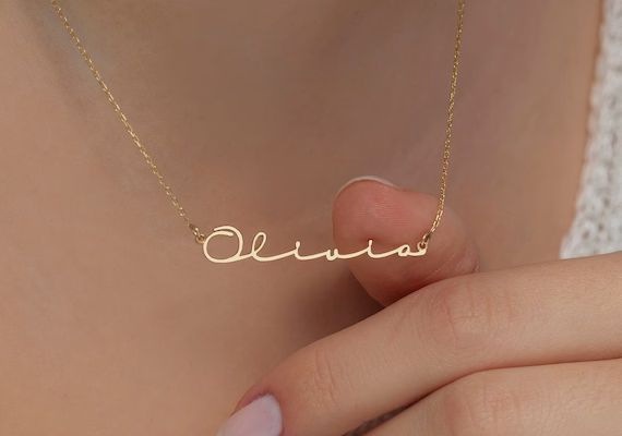 Personalized Name Necklace 14k Gold Name Necklace Signature | Etsy | Etsy (US)
