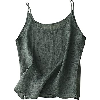 Womens Cotton Linen Tank Tops Summer Cute Sleeveless Cami Shirts Spaghetti Strap Gauzy Camisoles ... | Amazon (US)