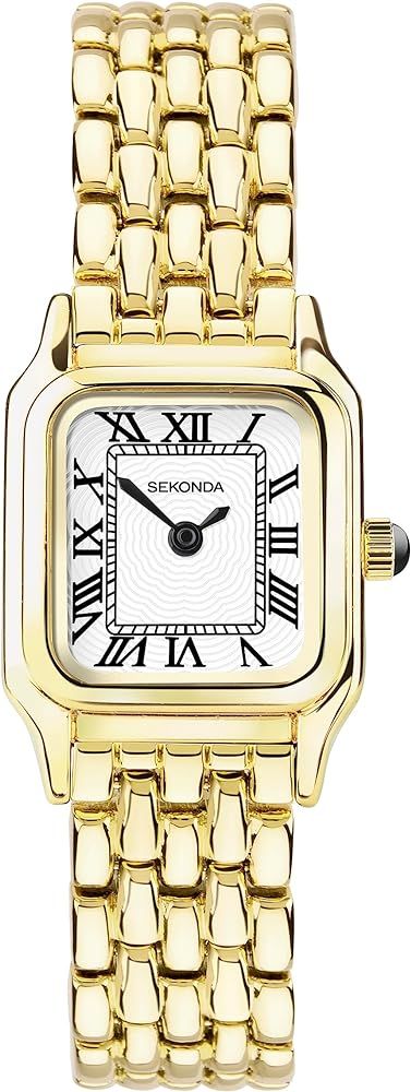 Sekonda Monica Ladies 20mm Quartz Watch in White with Analogue Display, and Gold Alloy Strap 4014... | Amazon (US)