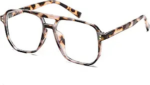 FEISEDY Blue Light Blocking Glasses Fake Nerd Clear Square Computer Lightweight Pilot Glasses Fra... | Amazon (US)