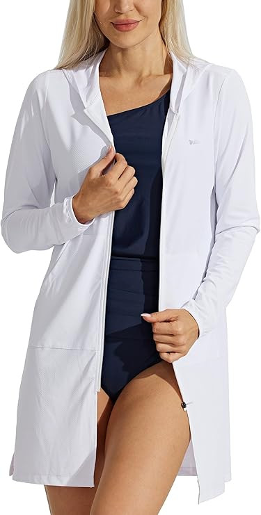 Willit Women's UPF 50+ Beach Cover Up Sun Protection Hoodie Long Jacket SPF Beach Swim Shirt Ligh... | Amazon (US)