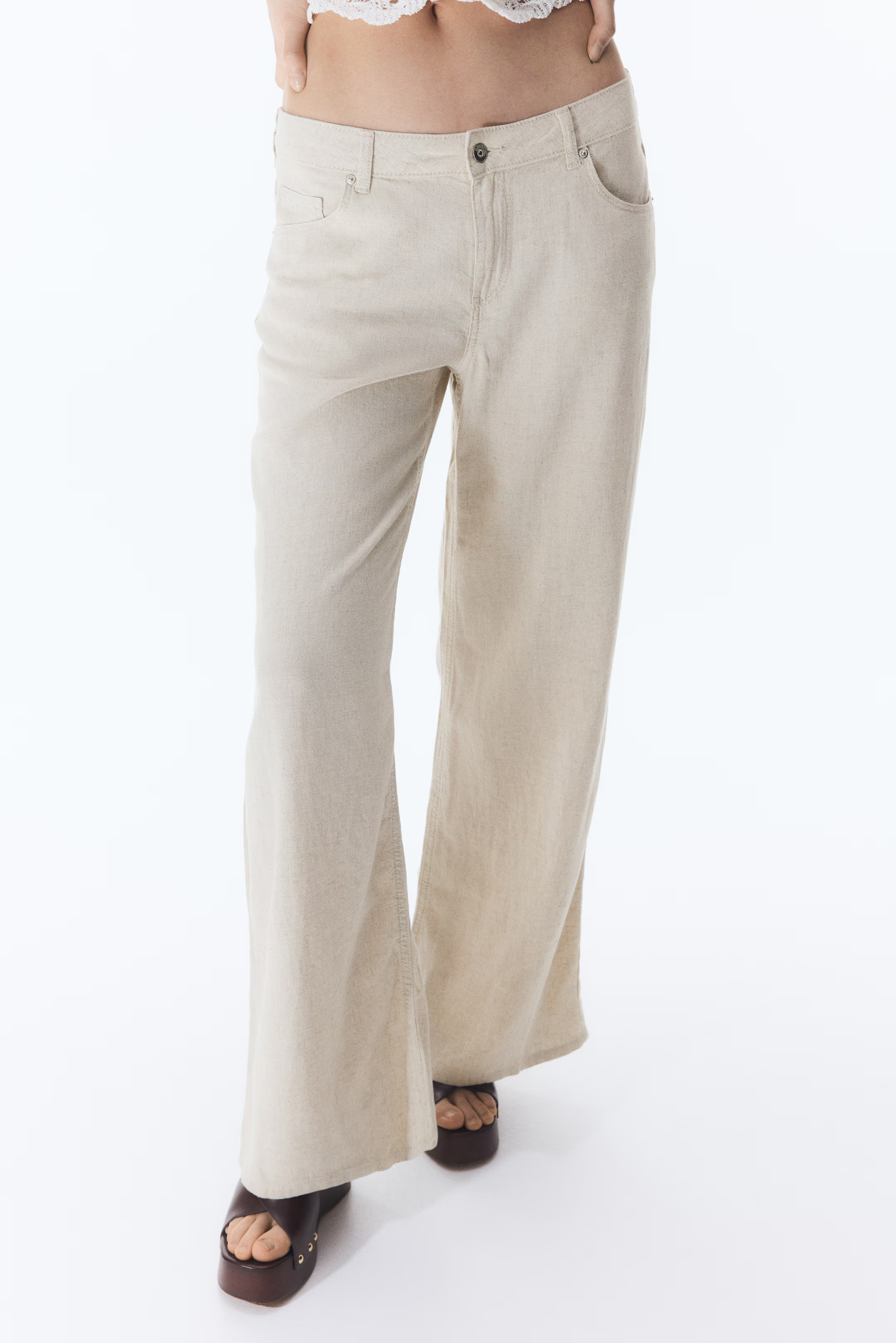 Wide-Leg Linen-Blend Pants | H&M (US + CA)
