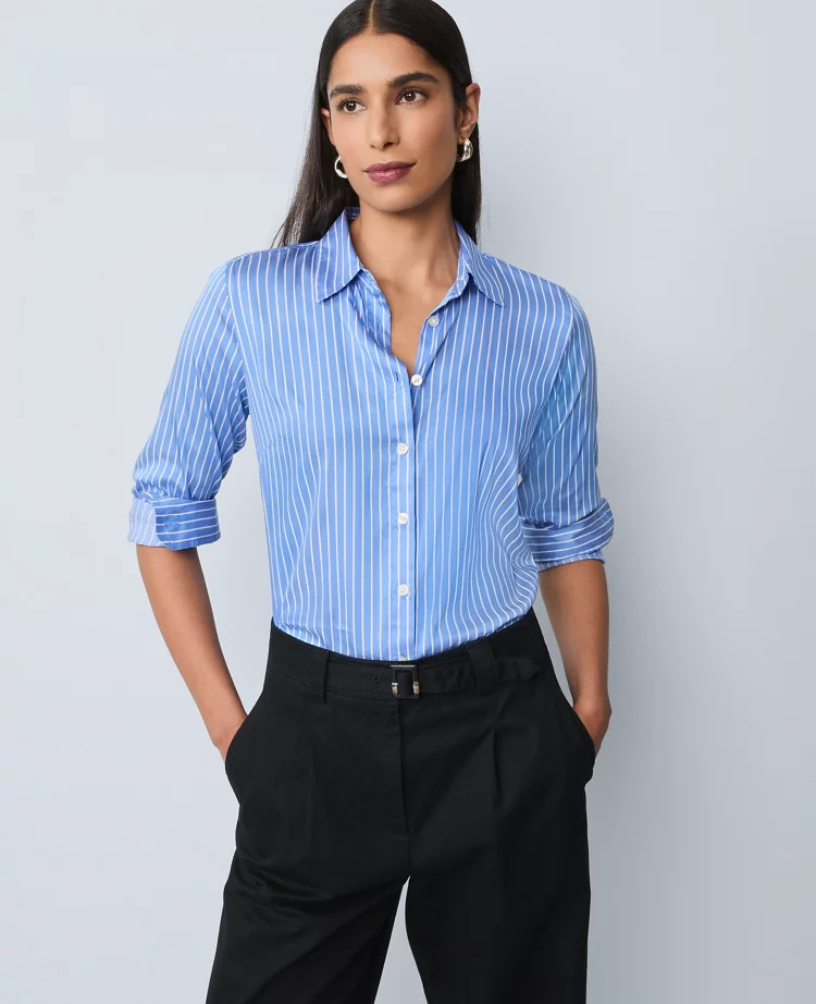 Striped Perfect Shirt | Ann Taylor