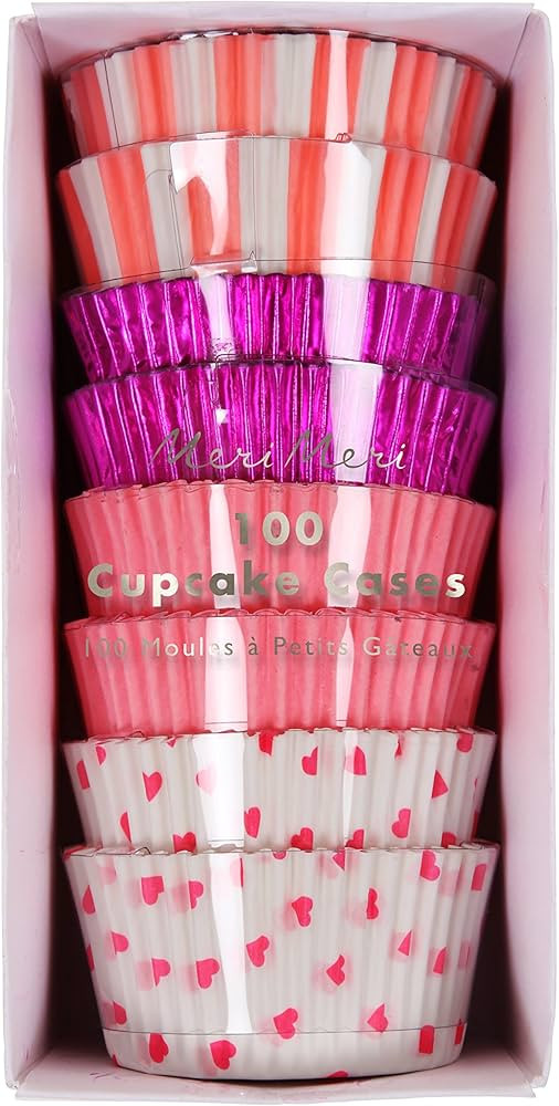 Meri Meri Assorted Pink Cupcake Cases, 45-2595, Set of 100 | Amazon (US)