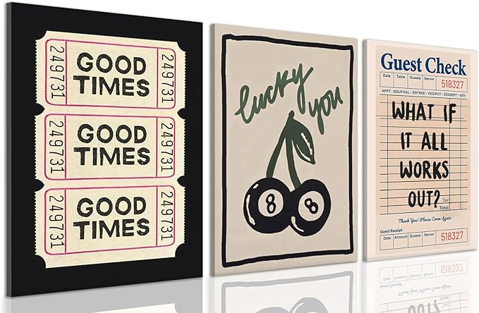 Dytila Framed What If It All Works Out Quote Wall Art Set of 3, Retro Good Times Trendy Pictures ... | Amazon (US)