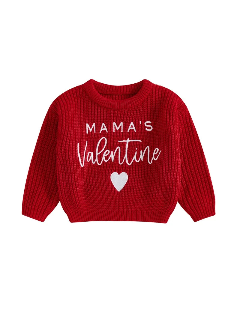 BemeyourBBs Toddler Baby Girl Boy Valentines Day Outfit Fall Winter Spring Sweaters Long Sleeve L... | Walmart (US)