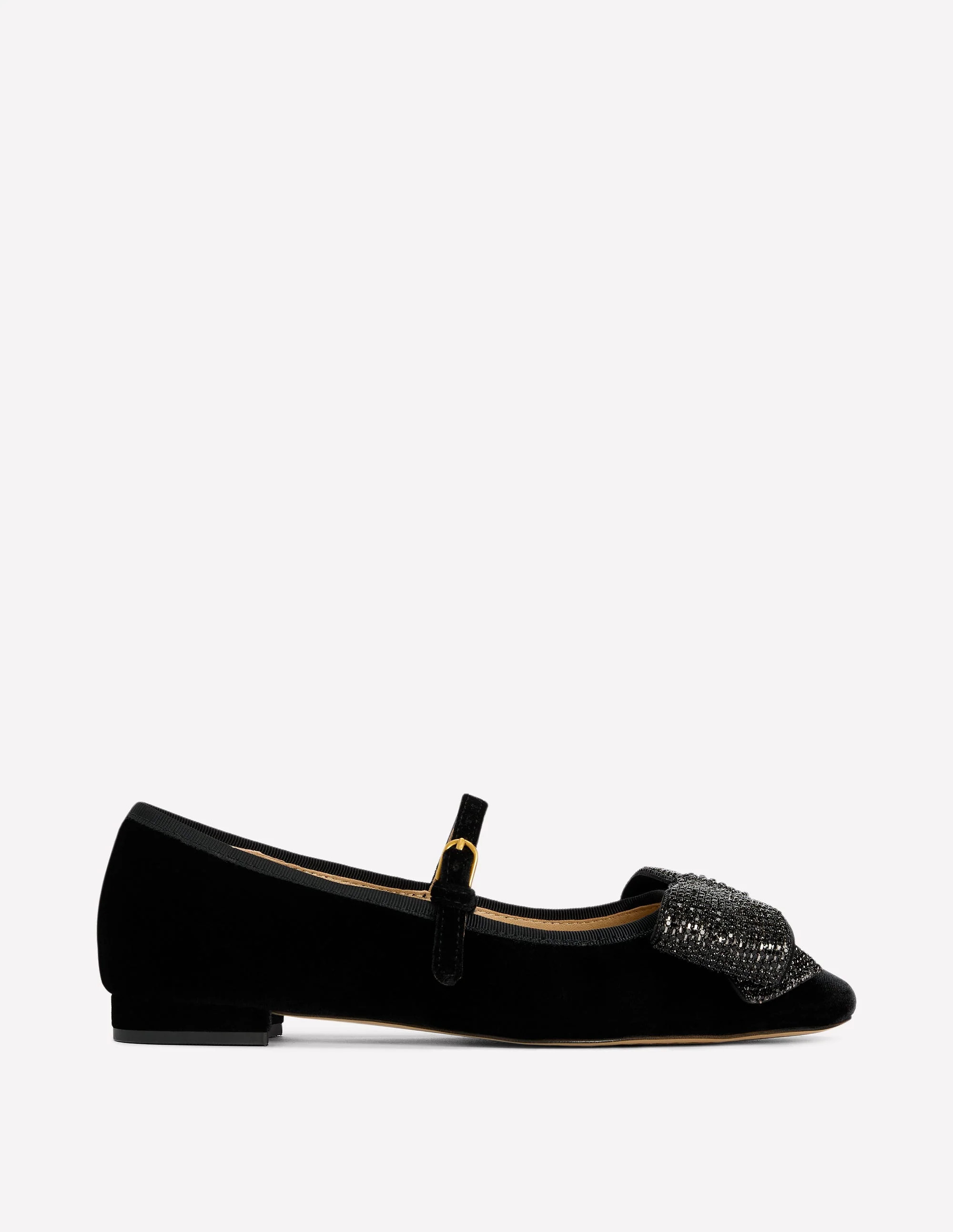 Embellished Bow Mary Jane Flat-Black | Boden (US)
