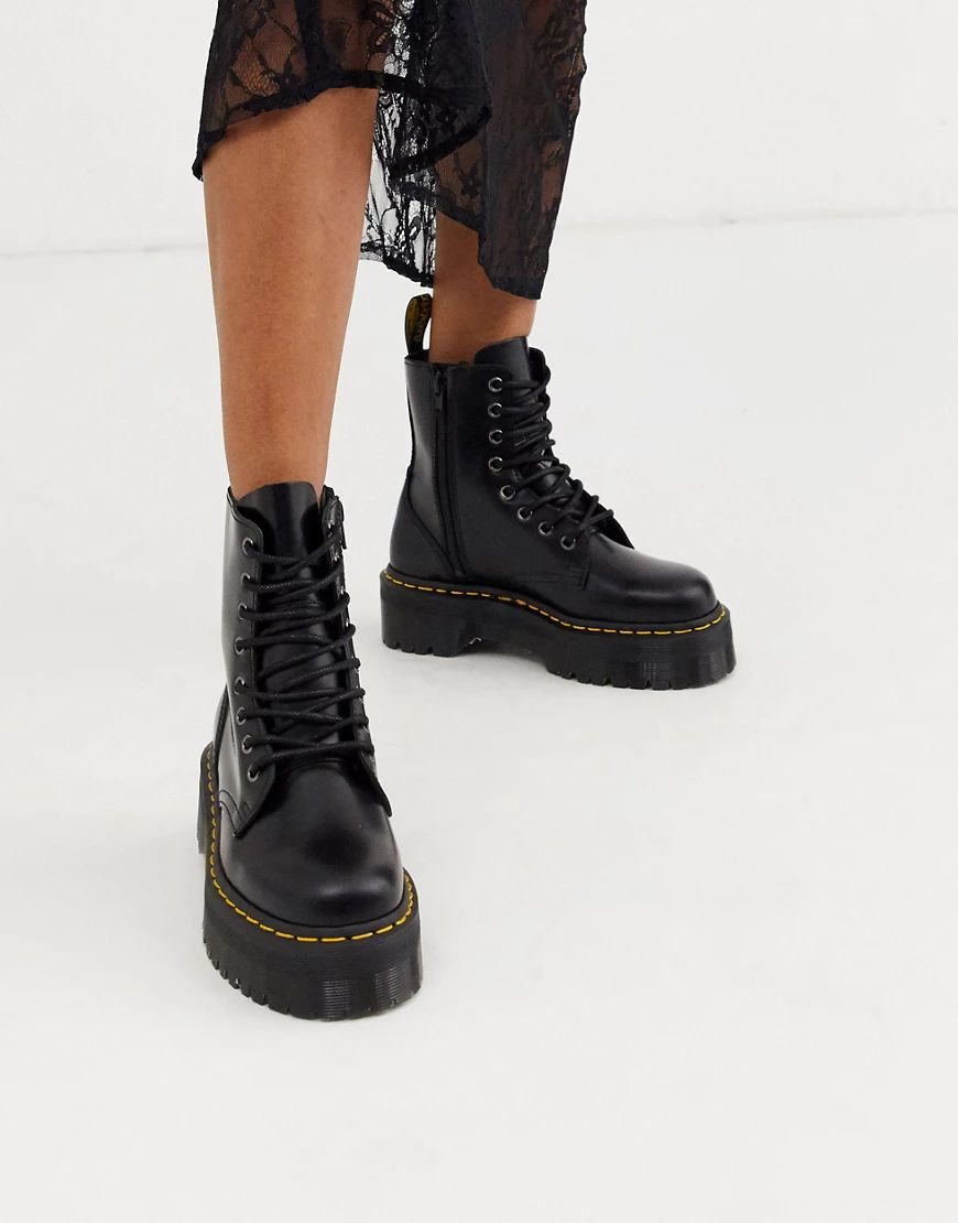 Dr Martens Jadon Flatform Chunky Boots-Black | ASOS (Global)