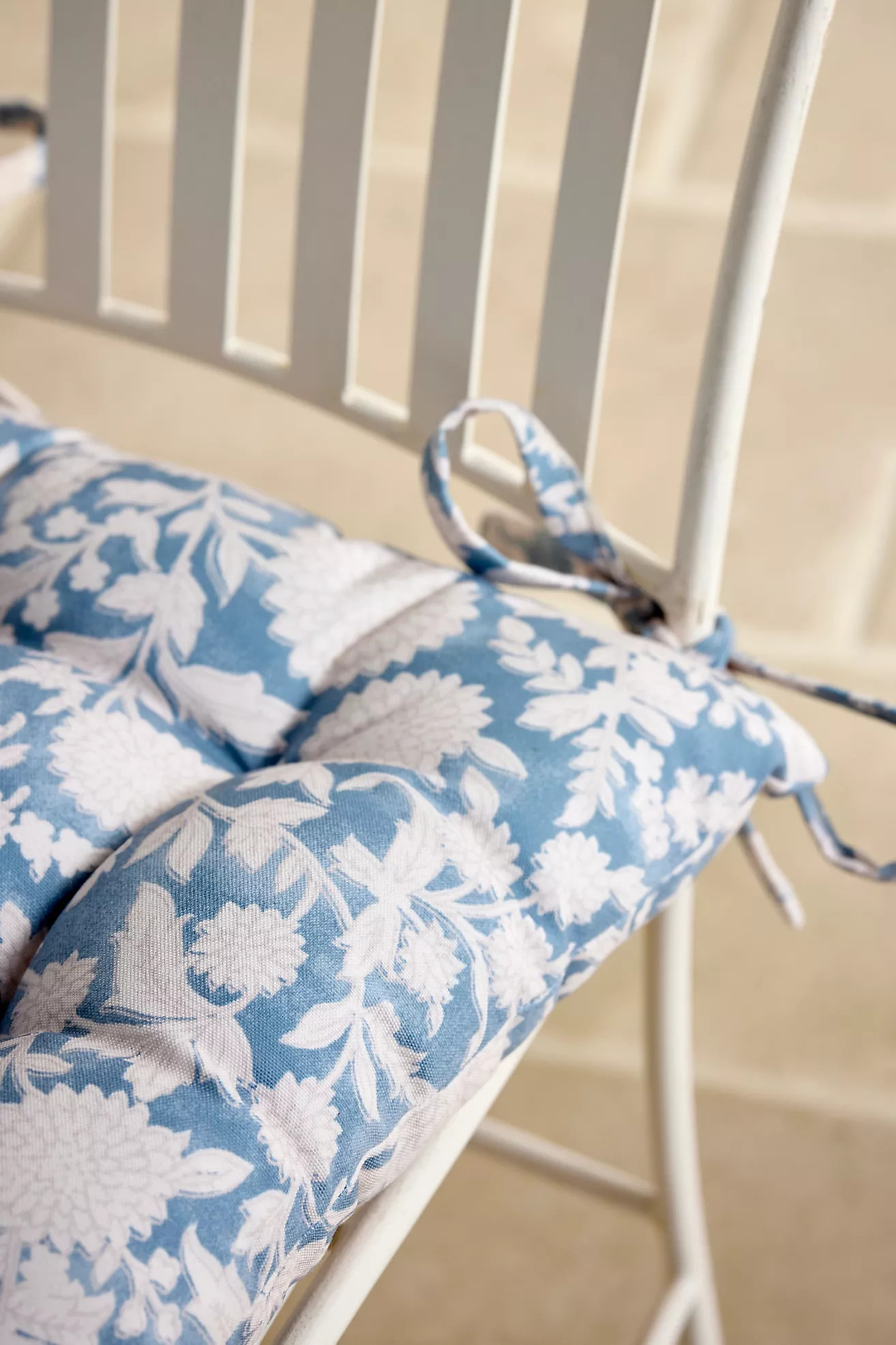 Floral Block Print Seat Cushion | Anthropologie (US)