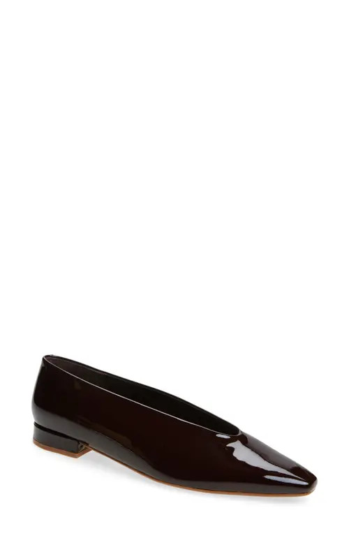 Jeffrey Campbell Hinted Pointed Toe Flat in Coffee Patent at Nordstrom, Size 8 | Nordstrom