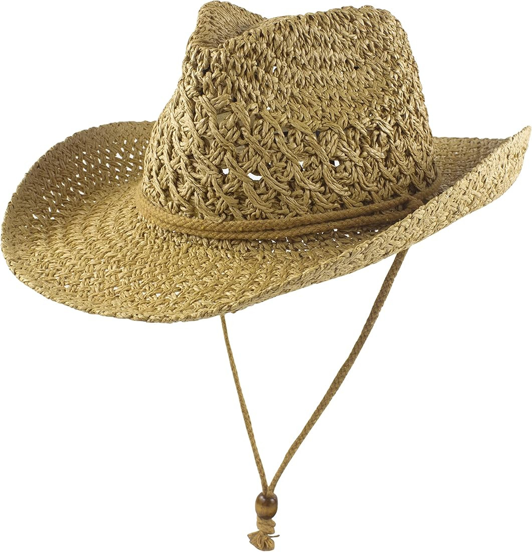 Muryobao Womens Summer Straw Hat Wide Brim Outdoor UV Protection Foldable Cowboy Sun Hat Fedora B... | Amazon (US)