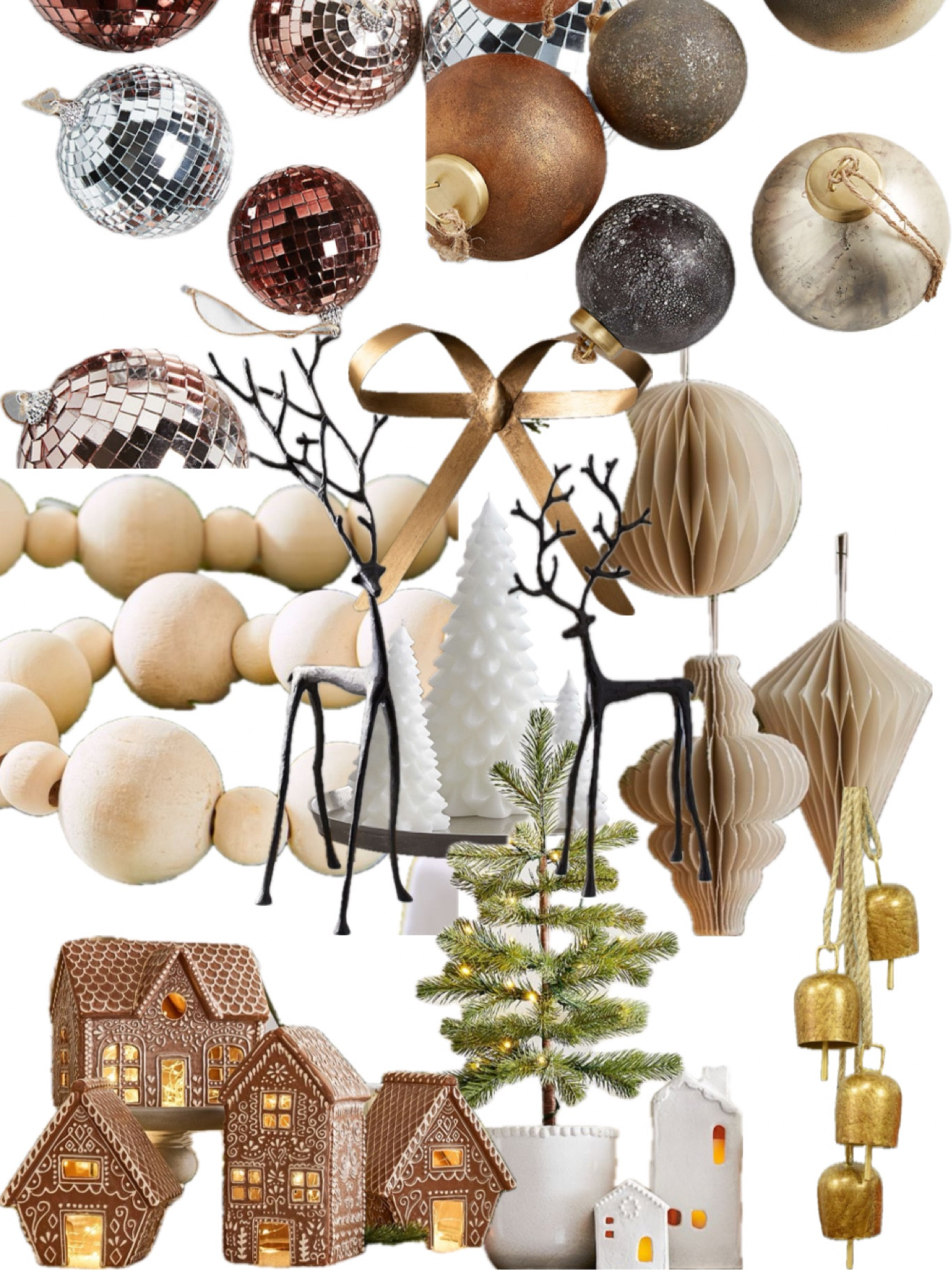 My Christmas Inspo! Going neutral this year with velvet, flocked ornaments, wooden garland, matte black silhouettes, white candles, gingerbread houses and of course, a little disco ball sparkle!

#LTKHoliday #LTKSeasonal #LTKCyberWeek