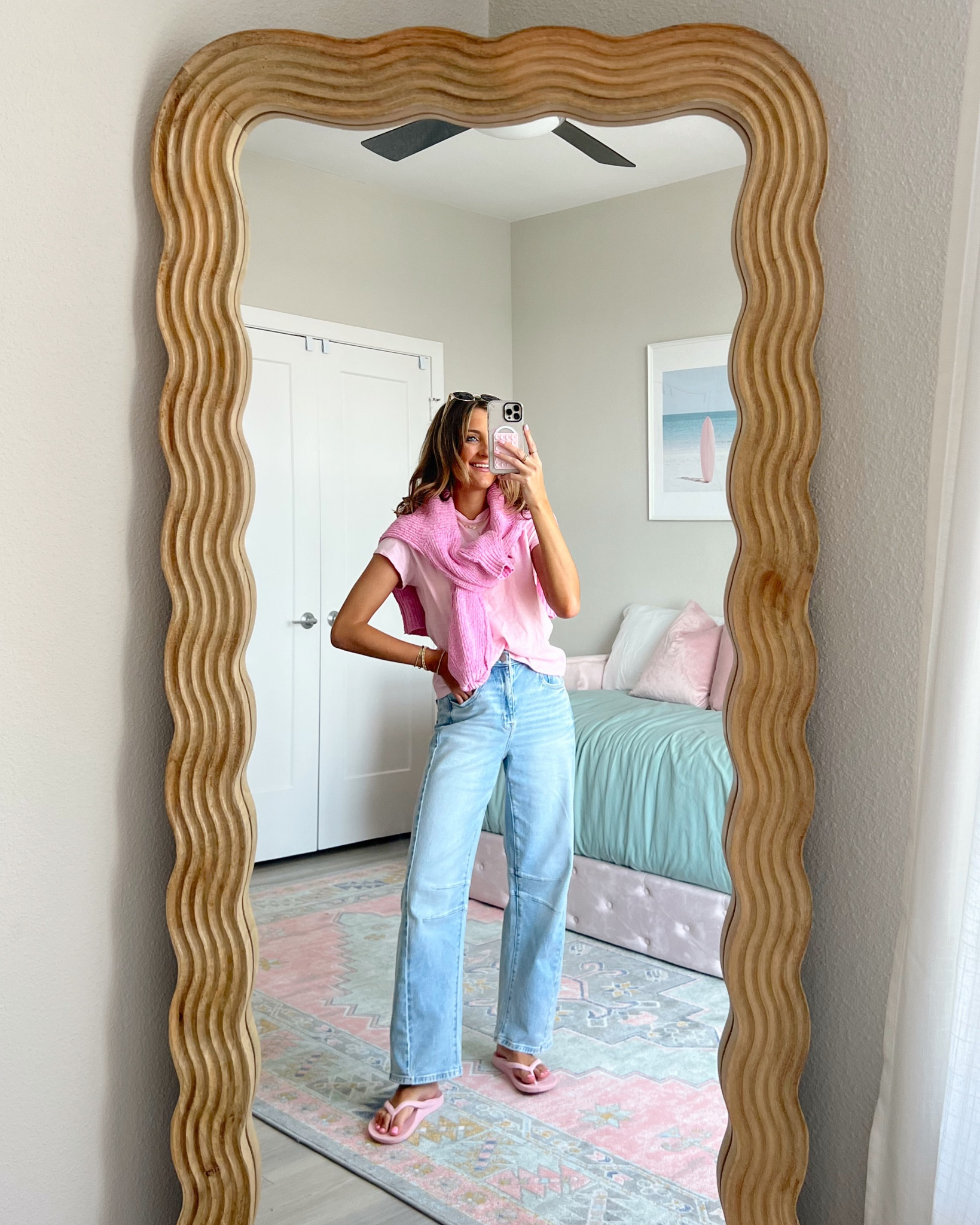 easy spring outfit idea from Aerie! love this new tee and sweater for spring 💗 wearing XS 