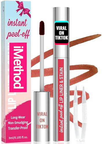 iMethod Lip Stain - Lip Liner Stain, Peel Off Lip Stain with Tweezer, Natural Long Lasting, Waterproof, Easy to Use, Stay On All Day, Cocoa | Amazon (US)