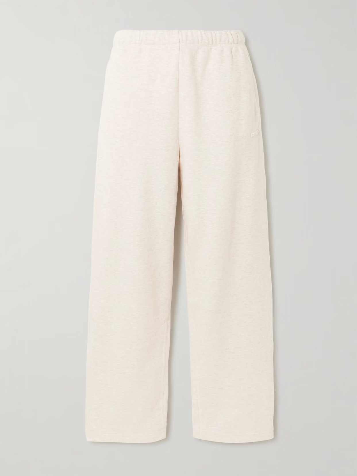 SKIMS - Classic Cotton-blend Jersey Straight-leg Pants - Oatmeal Heather | NET-A-PORTER (US)
