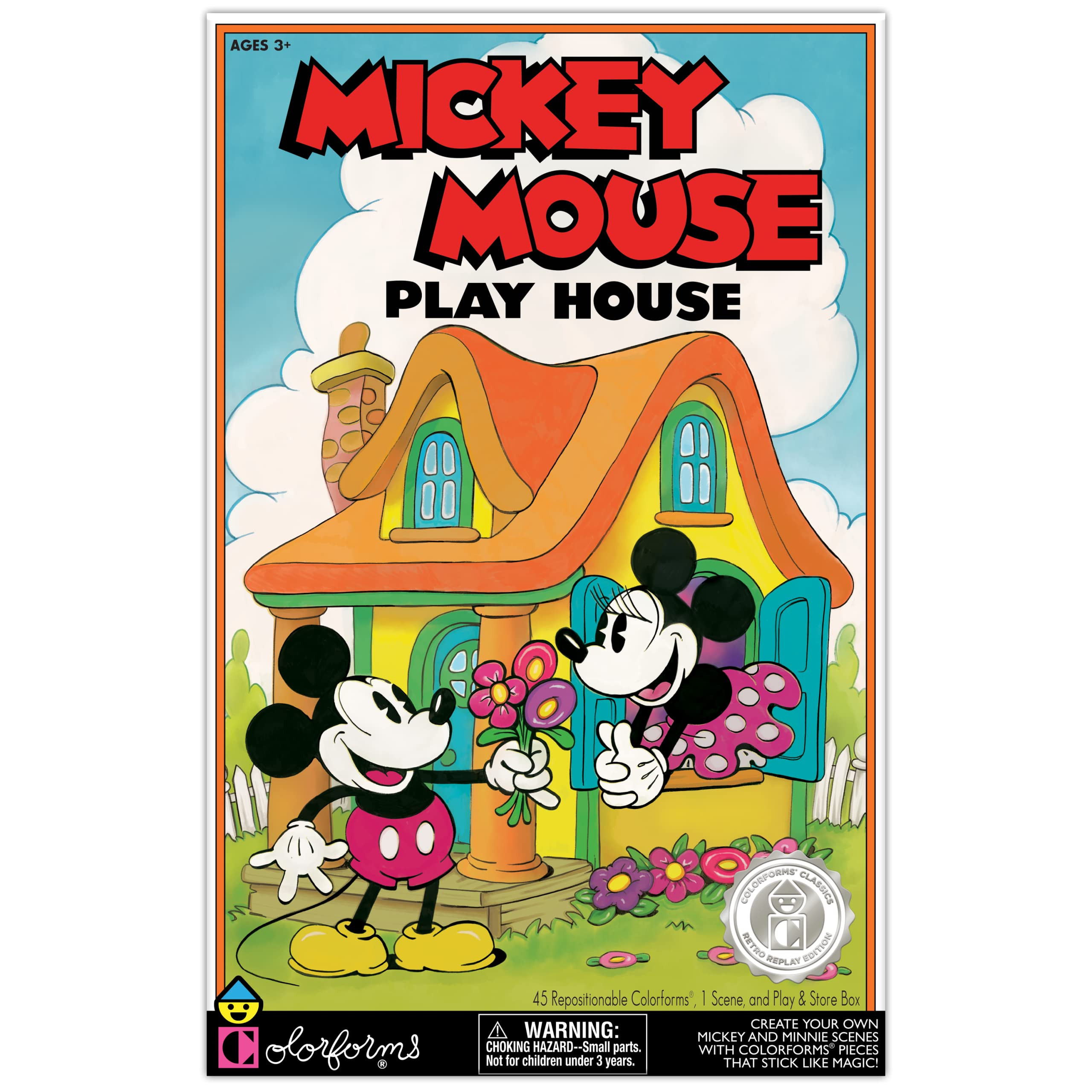 Colorforms — Mickey Mouse Play House Retro Play Set — Mickey and Minnie Mouse! — Pieces Sti... | Amazon (US)